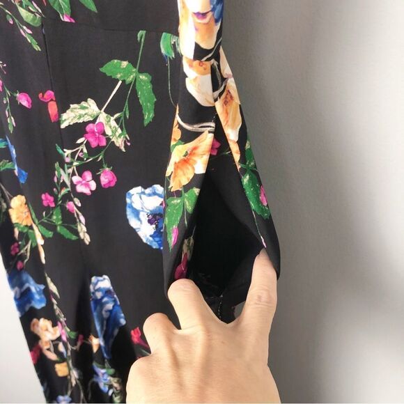 PARKER | Tommi Floral Flutter Sleeve Black Jumpsuit Cropped Women’s Size 6 - Picture 8 of 14
